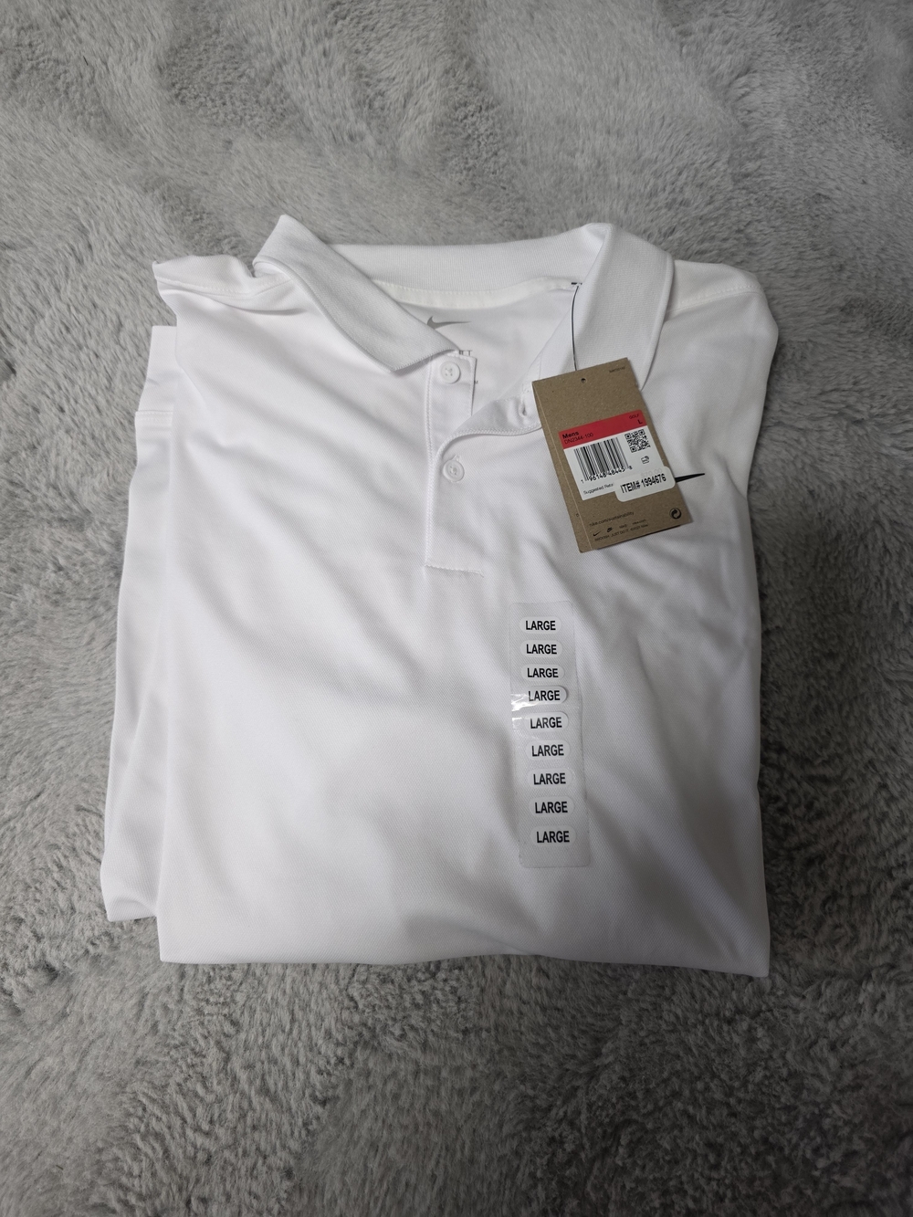 NWT NIKE Men's White Polo Shirt - Classic Short Sleeve